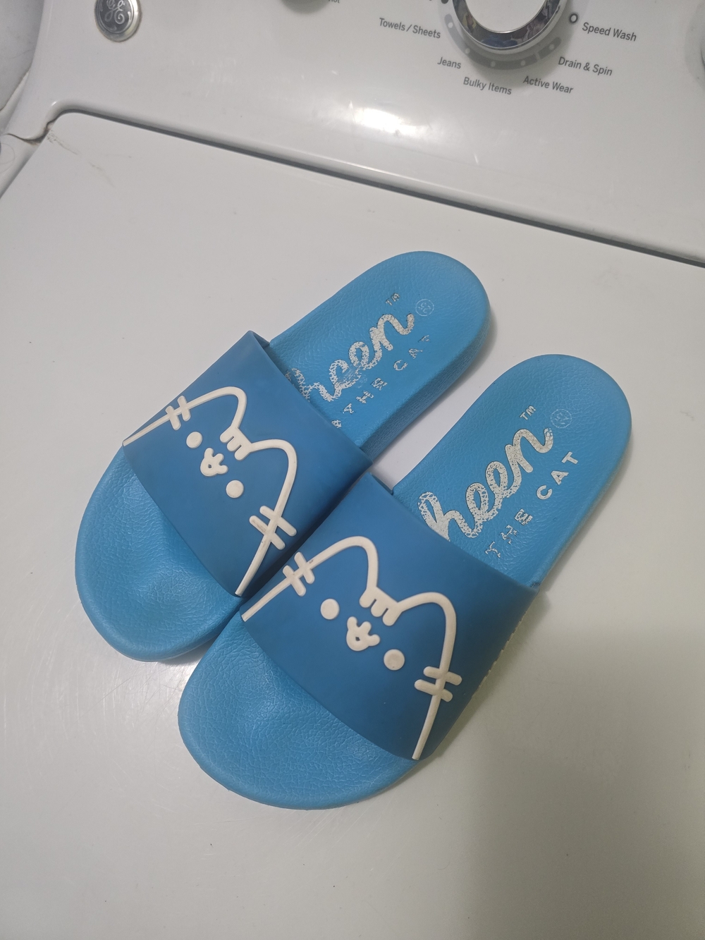 Blue Pusheen The Cat Slide Sandals Size 25 I wear A Womens 8 And They Fit.